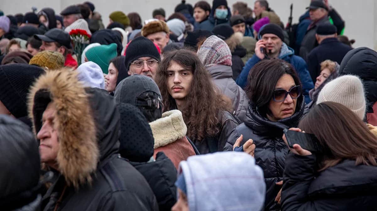 Люди, пришедшие проститься с Алексеем Навальным, Москва, 1 марта 2024. Фото: Дмитрий Цыганов
