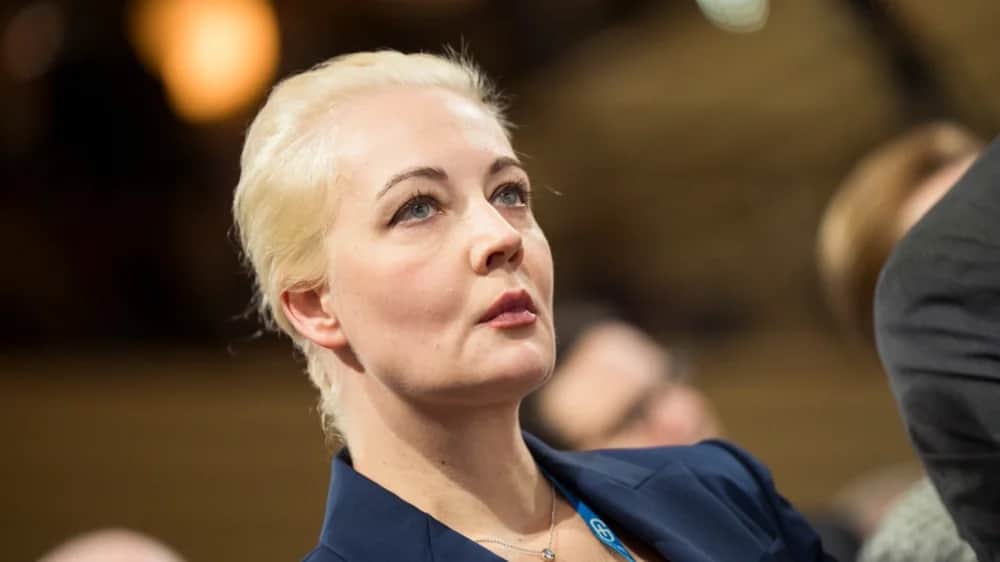 Yulia Navalnaya attending the Munich Security Conference on Friday, the same day her husband’s death in prison was announced. Photo: EPA-EFE/MARC MUELLER / MSC
