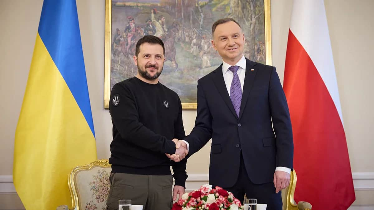 Встреча Владимира Зеленского с Анджеем Дудой в Варшаве, 5 апреля 2023 года. Фото: Офис Президента Украины / president.gov.ua