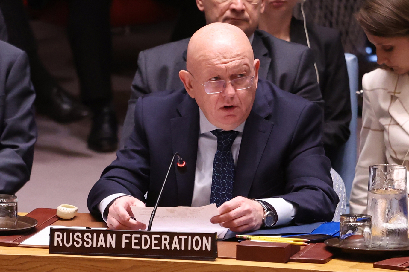 Постоянный представитель России при ООН Василий Небензя, Нью-Йорк, США, 24 сентября 2024 года. Фото: Sarah Yenesel / EPA