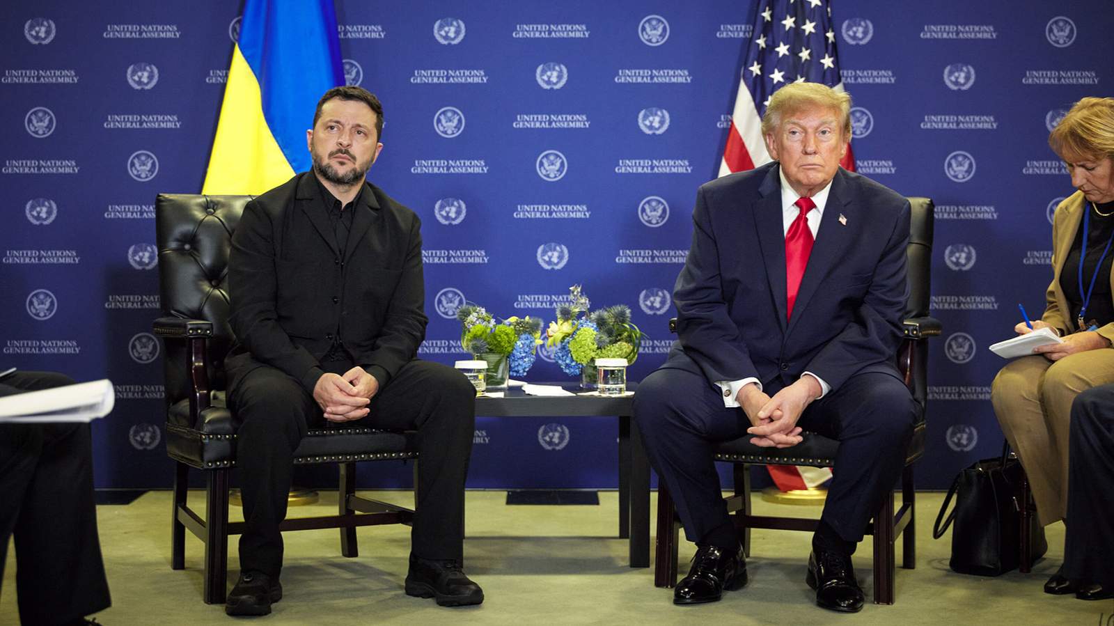 Президент Украины Владимир Зеленский и президент США Дональд Трамп на полях Генеральной Ассамблеи ООН. Нью-Йорк, США. 22 сентября 2026 года. Фото: picture alliance / Scanpix / LETA