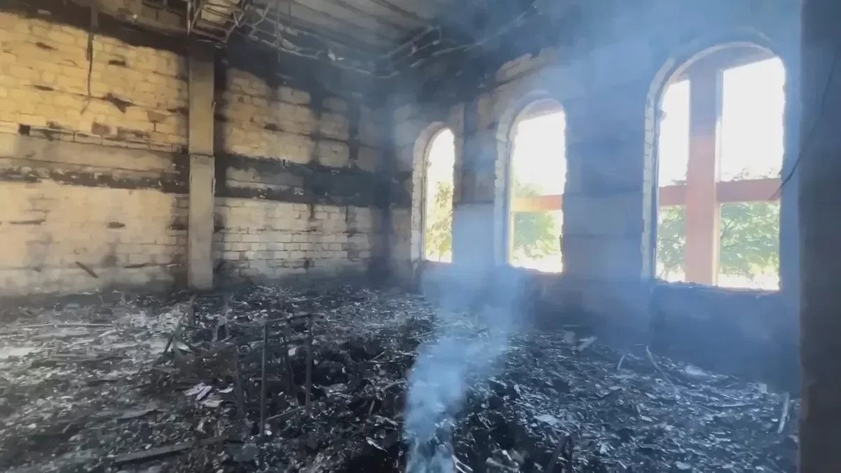The Kele Numaz synagogue in Derbent after the terrorist attack. Photo: Head of Dagestan / Telegram